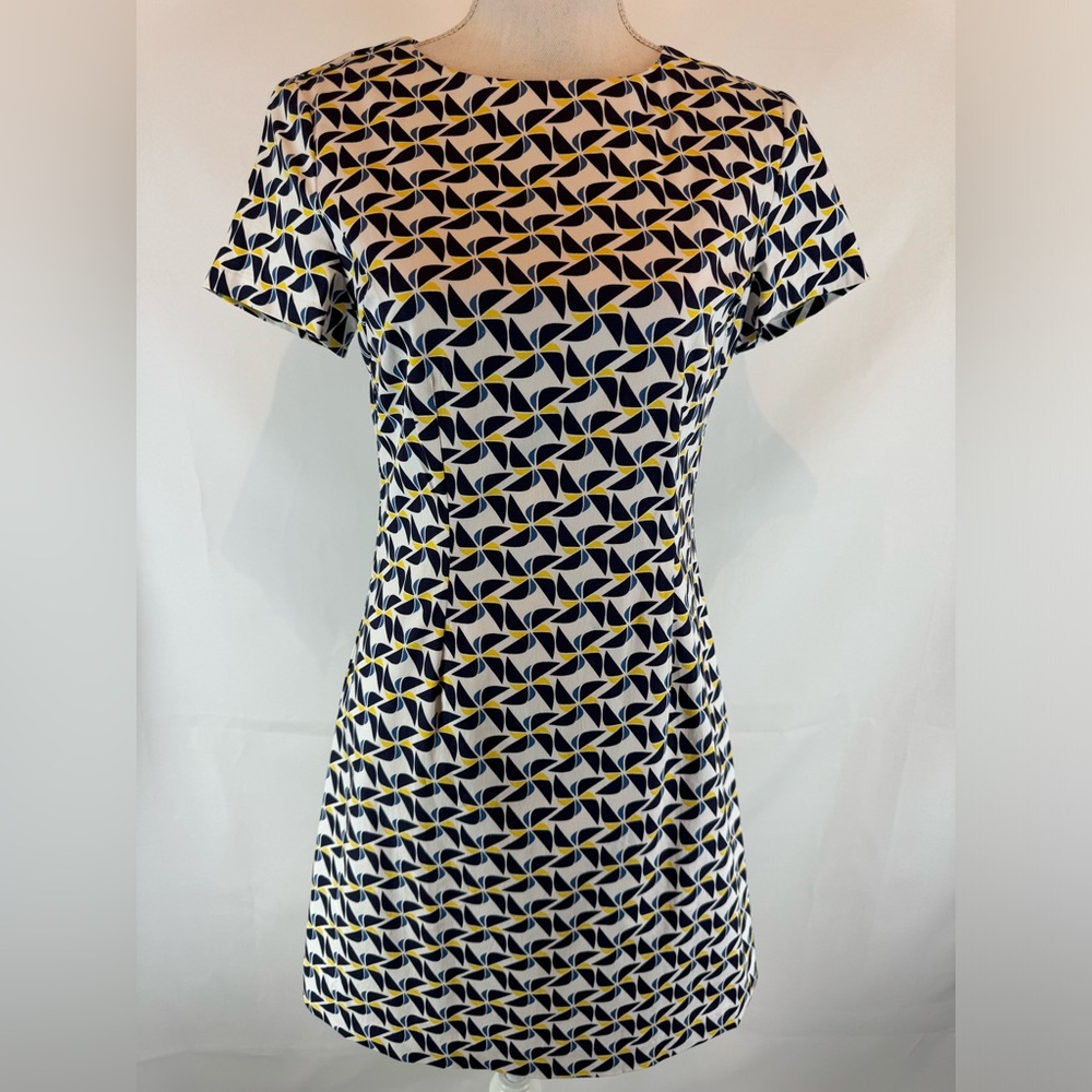Louche London Women Rynie Windmill Black White Cotton Dress Back Zipper 6 Sm NWT